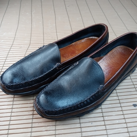 Allen Edmonds "Boulder" men's two tone brown\black leather loafer. Sz 12AAA. 98p - Picture 3 of 11